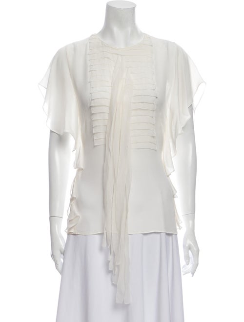 Sachin + Babi Silk Crew Neck Blouse w/ Tags White