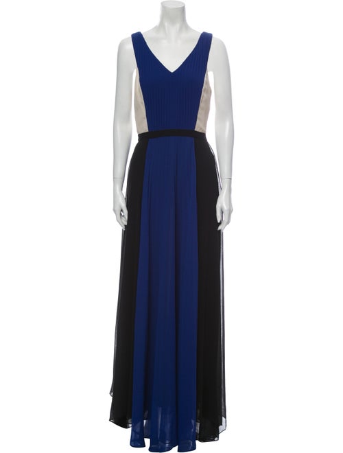 Sachin + Babi Colorblock Pattern Long Dress Blue