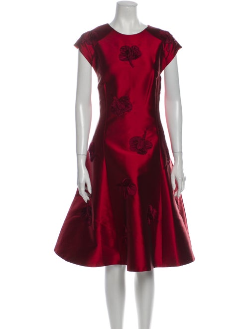 Sachin + Babi Floral Print Midi Length Dress Red