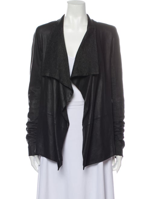 Sachin + Babi Lamb Leather Wide Leg Pants Black
