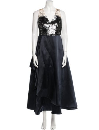 Sachin + Babi Plunge Neckline Long Dress