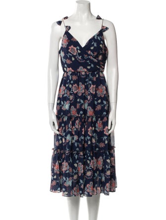 Sachin + Babi Floral Print Midi Length Dress