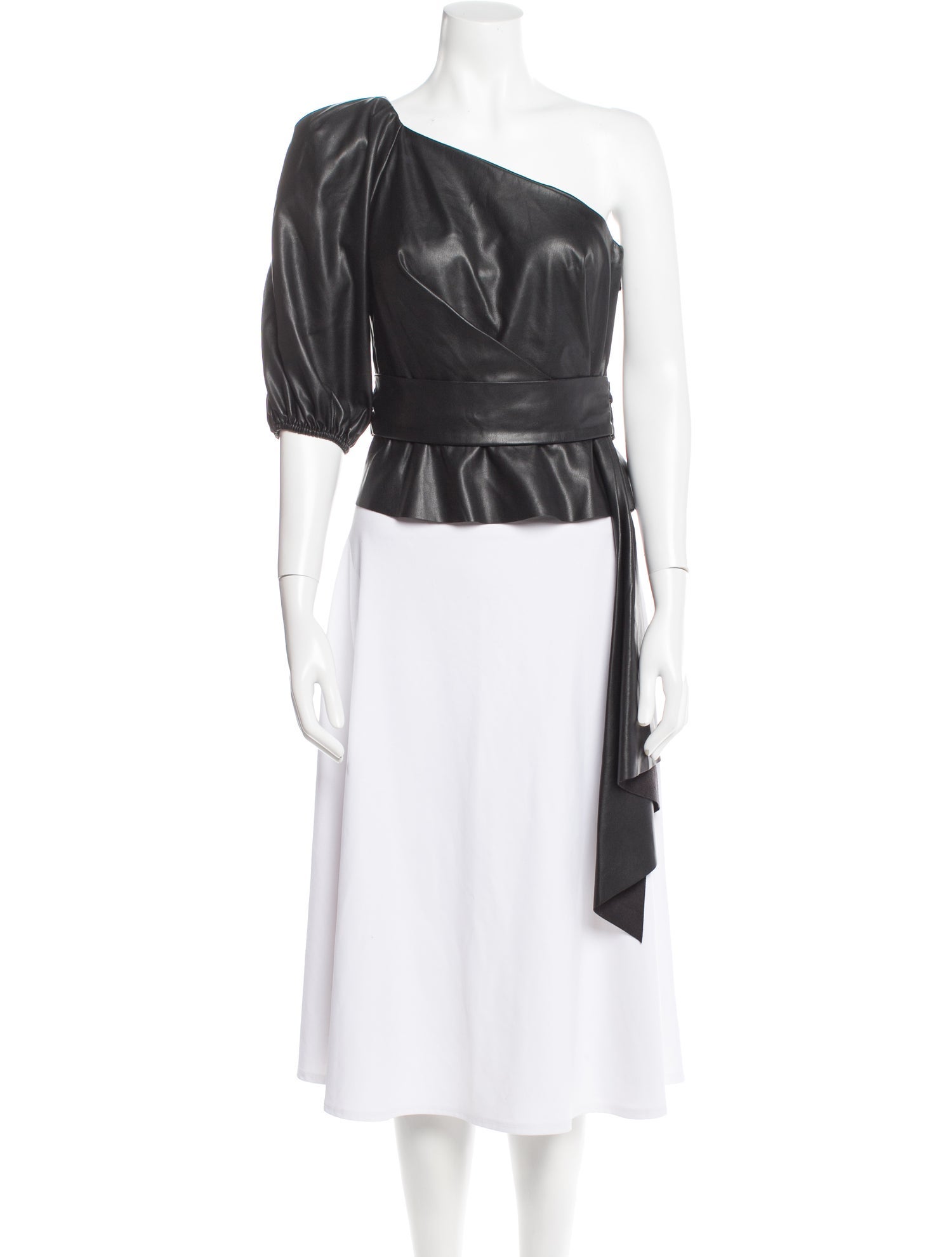 Sachin + Babi One-Shoulder Three-Quarter Sleeve Crop Top