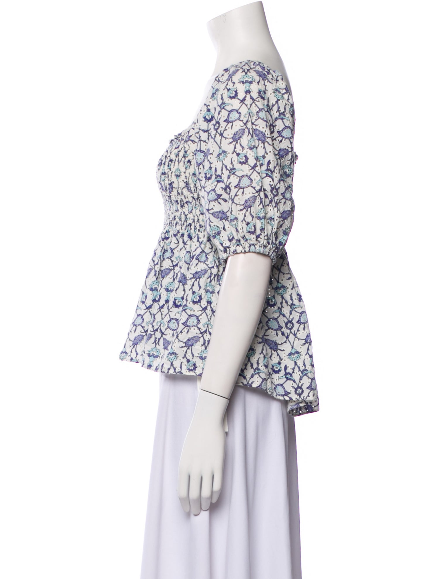 Sachin + Babi Floral Print Square Neckline Crop Top