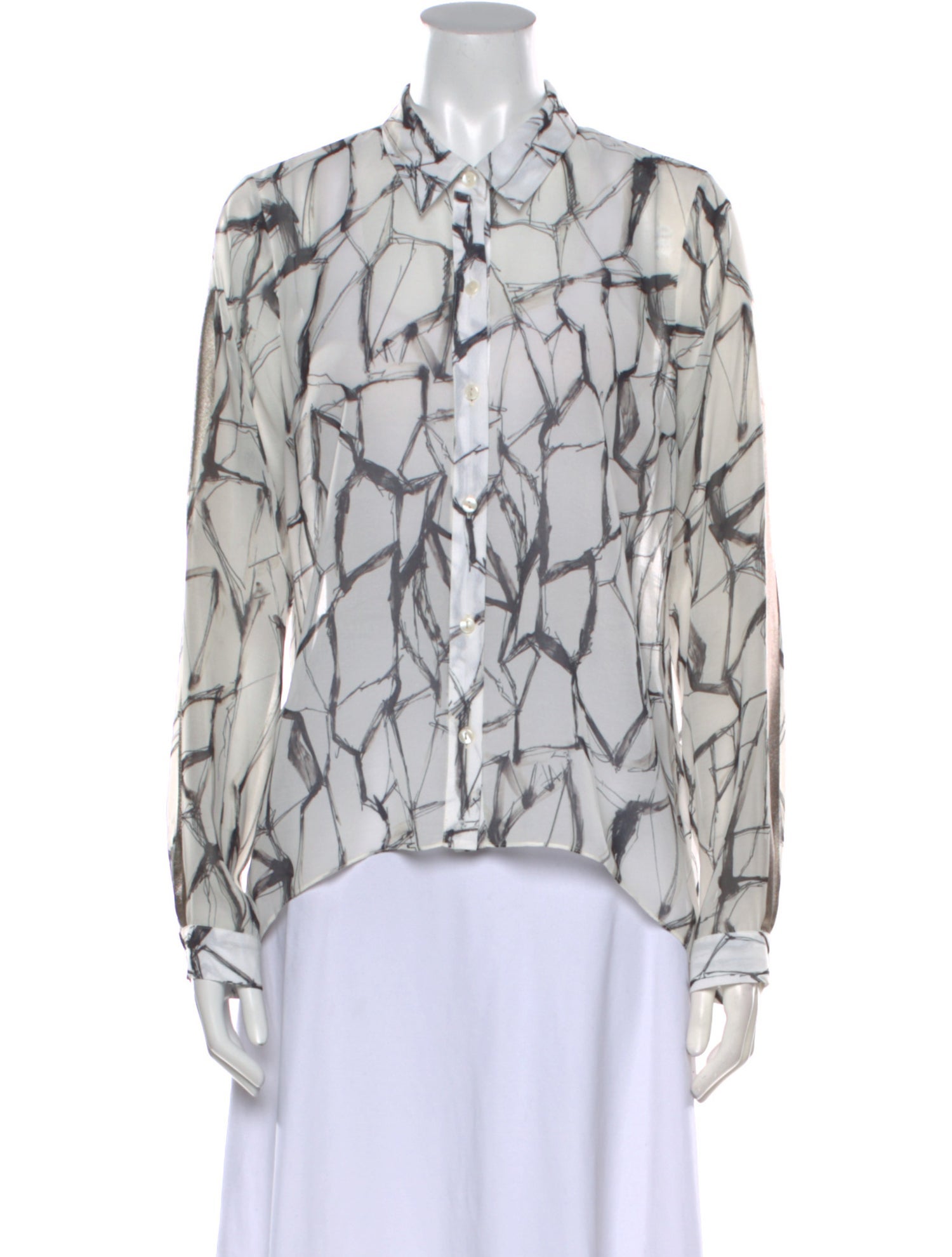 Sachin + Babi Printed Long Sleeve Button-Up Top w/ Tags