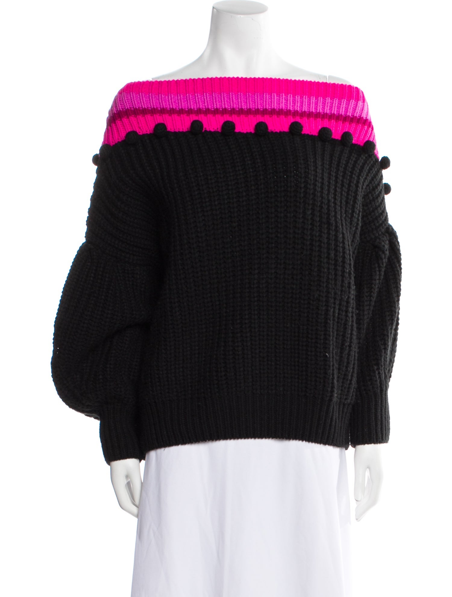 Sachin + Babi Colorblock Pattern Off-The-Shoulder Sweater