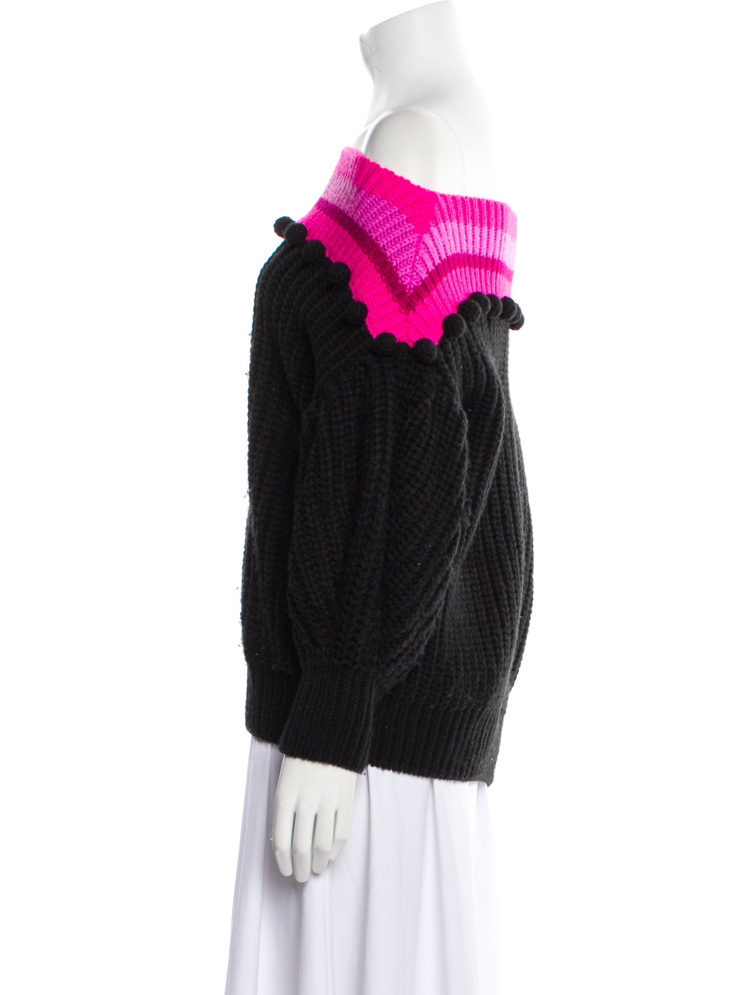 Sachin + Babi Colorblock Pattern Off-The-Shoulder Sweater