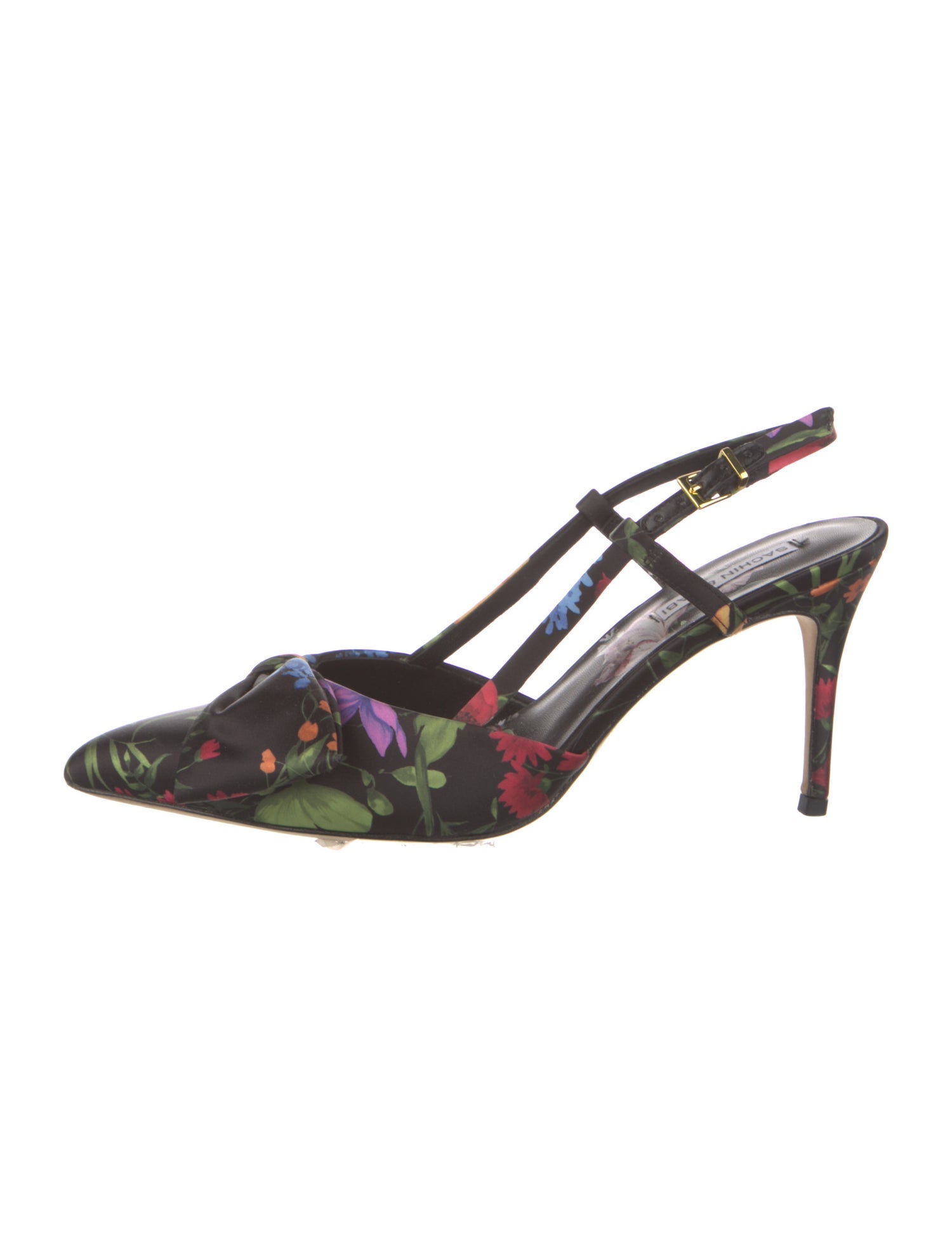 Sachin + Babi Satin Floral Print Slingback Pumps
