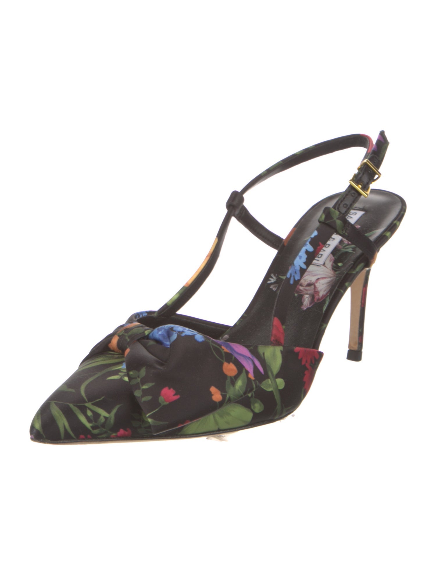 Sachin + Babi Satin Floral Print Slingback Pumps