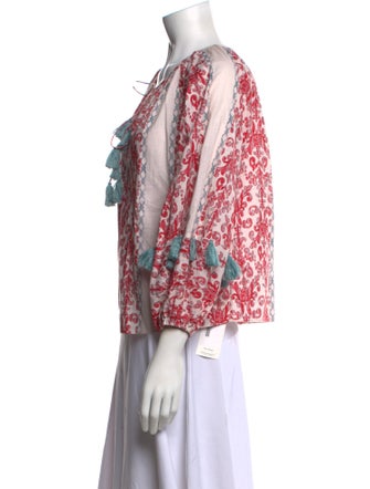 Sachin + Babi Floral Print V-Neck Blouse