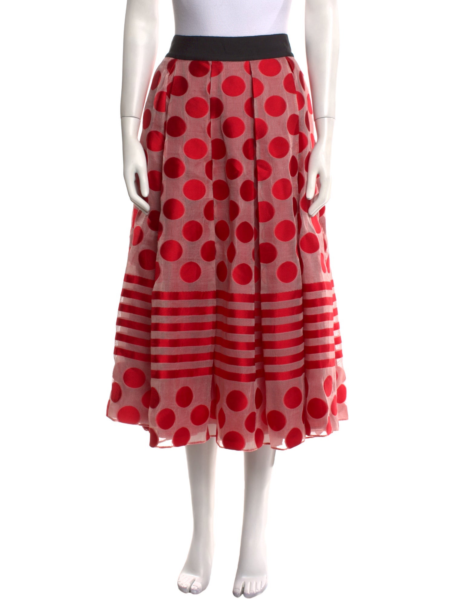 Sachin + Babi Noir Polka Dot Print Midi Length Skirt