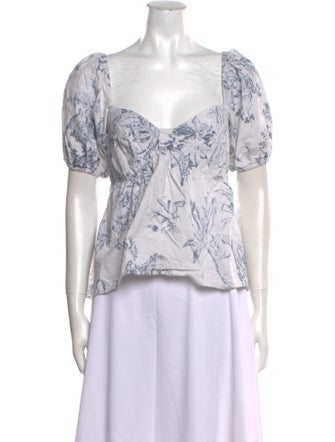 Sachin + Babi Printed Square Neckline Top