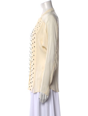 Sachin + Babi Silk Printed Button-Up Top