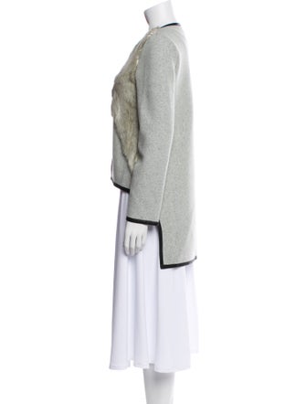 Sachin + Babi Wool Tweed Pattern Fur Jacket