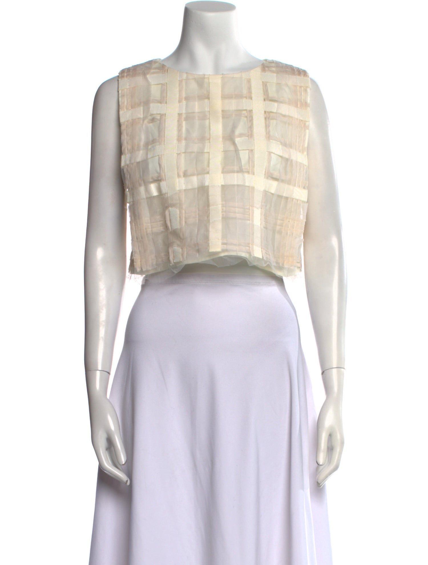 Sachin + Babi Silk Plaid Print Crop Top