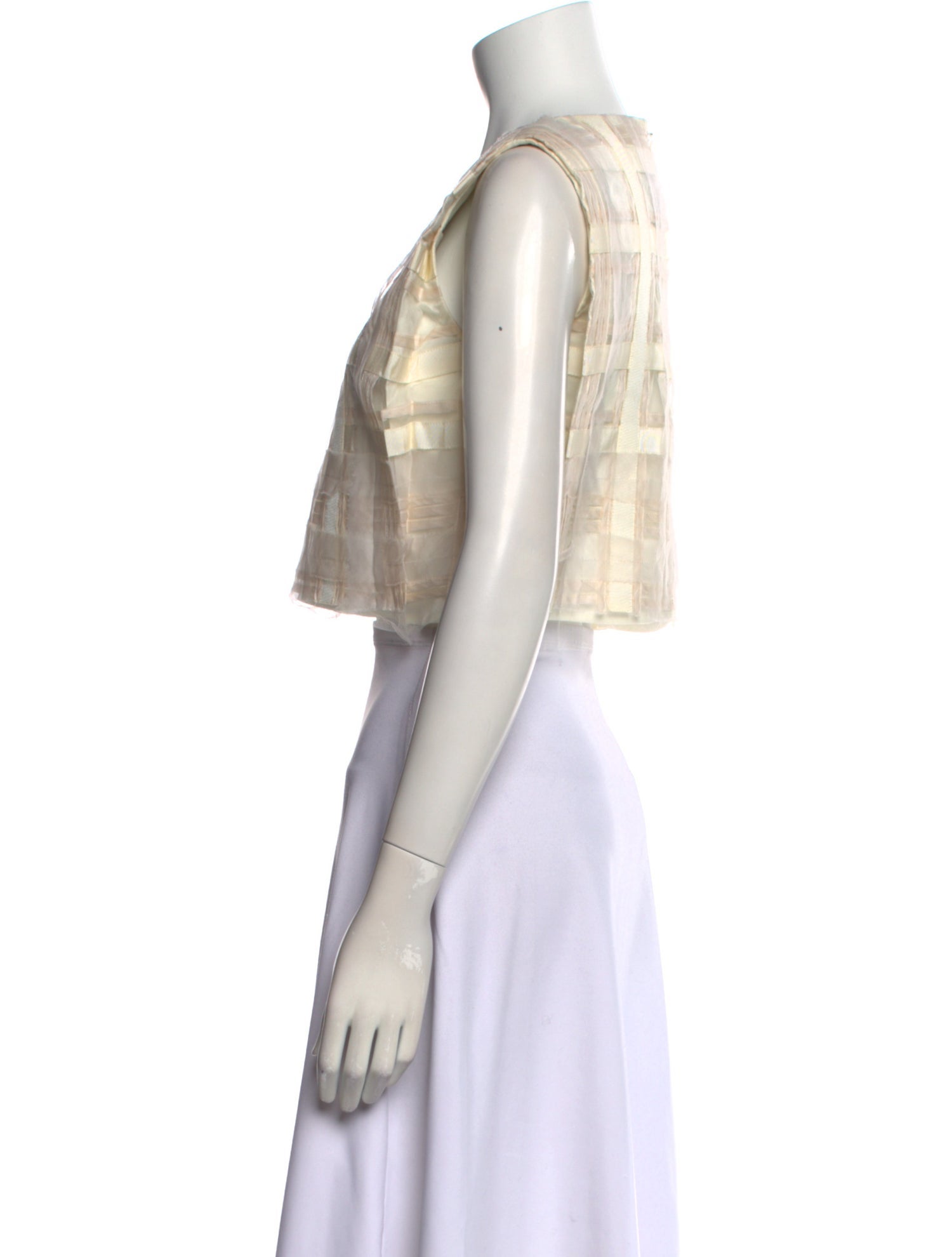 Sachin + Babi Silk Plaid Print Crop Top