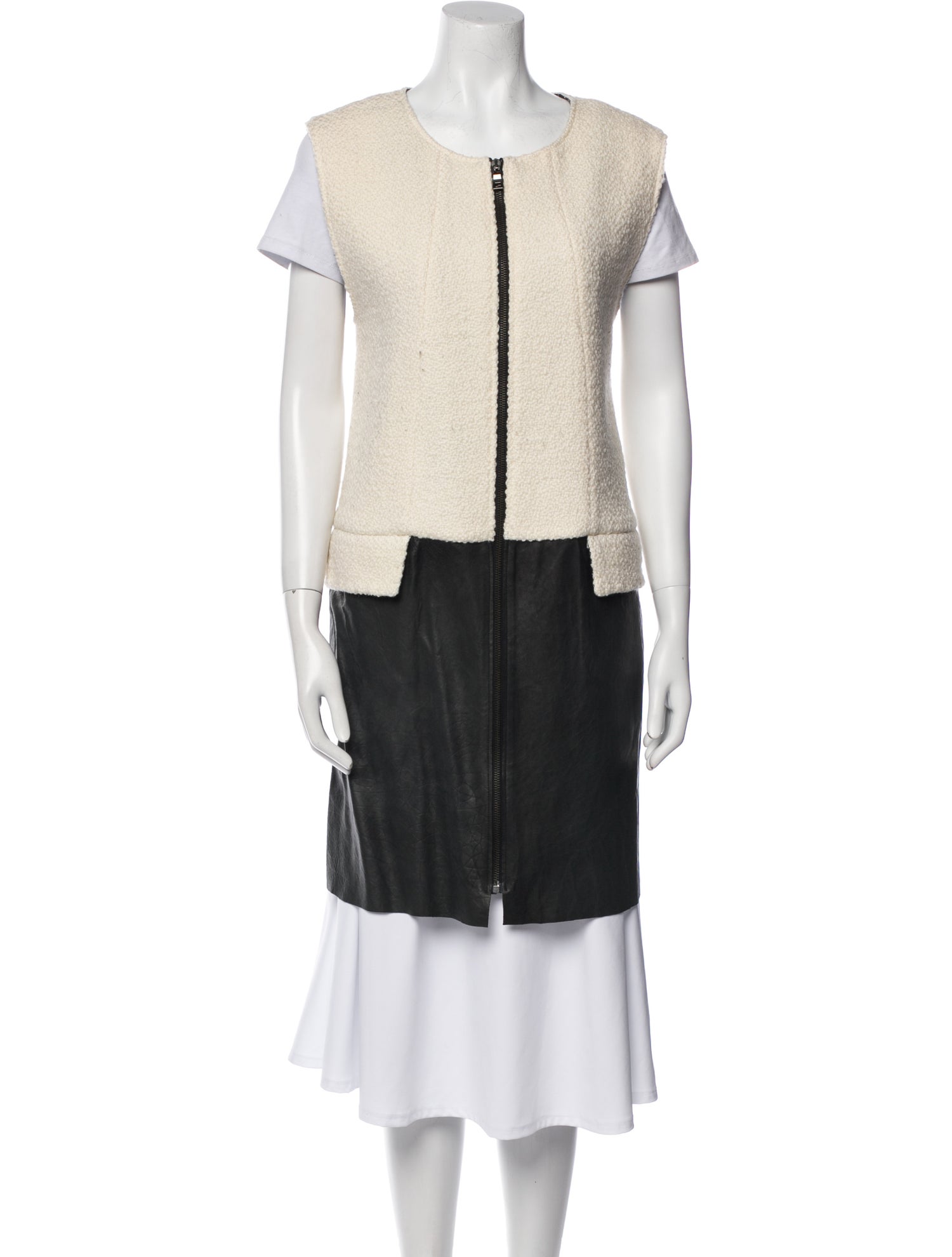 Sachin + Babi Lamb Leather Colorblock Pattern Vest