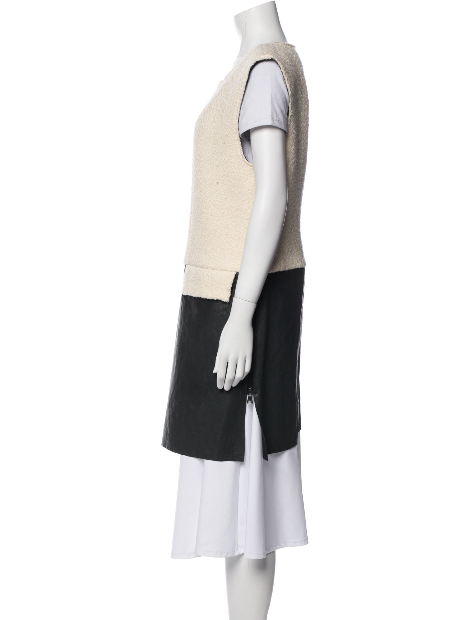 Sachin + Babi Lamb Leather Colorblock Pattern Vest