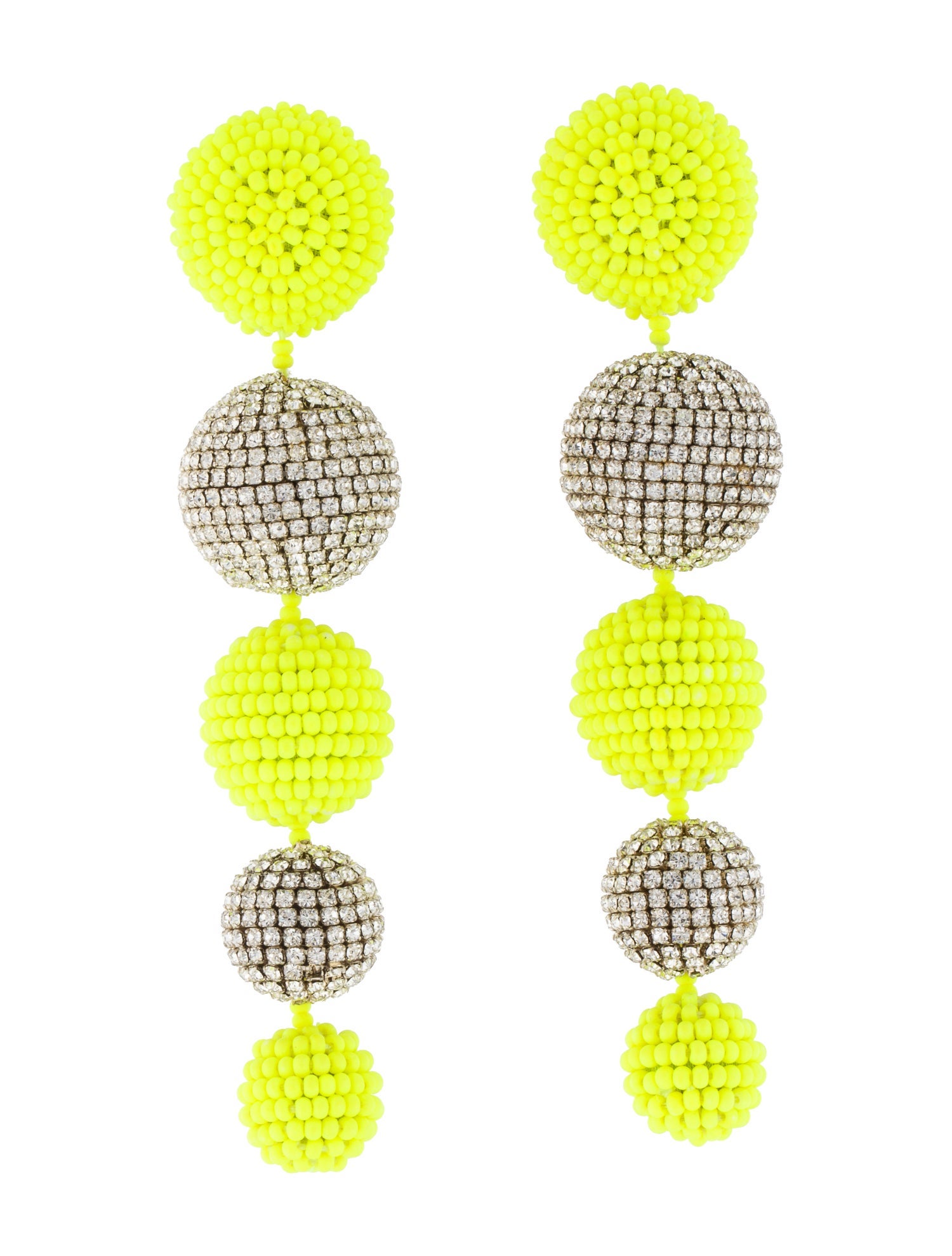 Sachin + Babi Crystal Beaded Maura Drop Clip-On Earrings