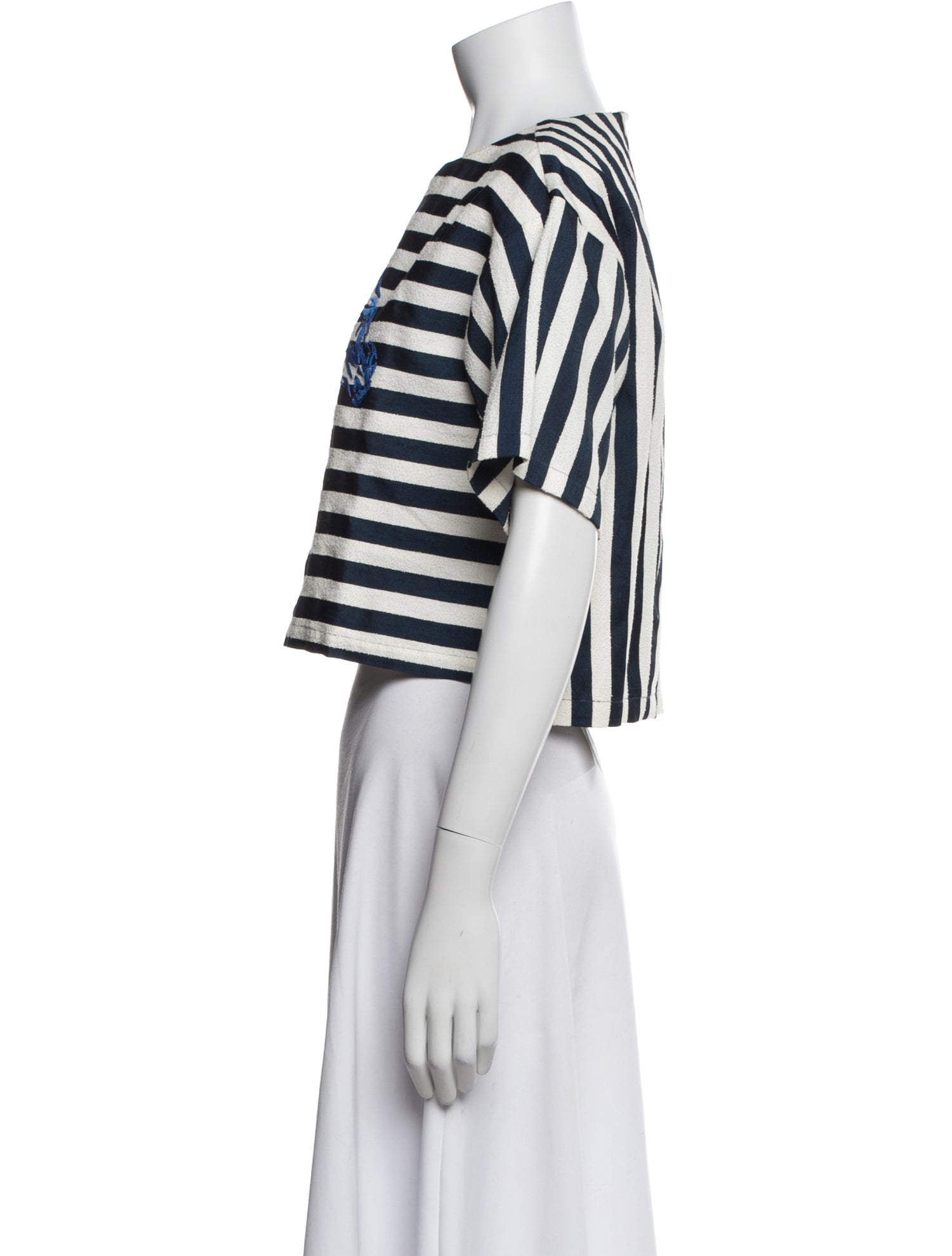 Sachin + Babi Striped Crew Neck Crop Top