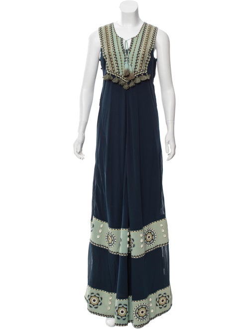 Talitha Poplin Embroidered Dress w/ Tags Blue
