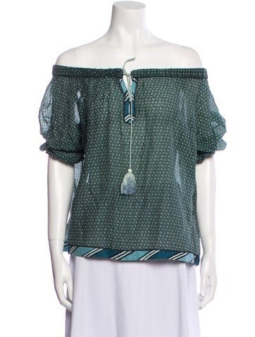 Talitha Tops Floral Print Off-The-Shoulder Blouse XS