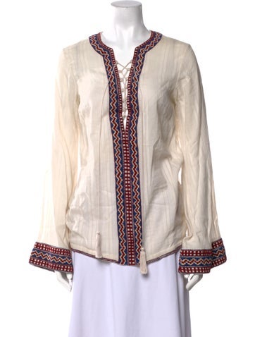 Talitha Tops Printed V-Neck Tunic S