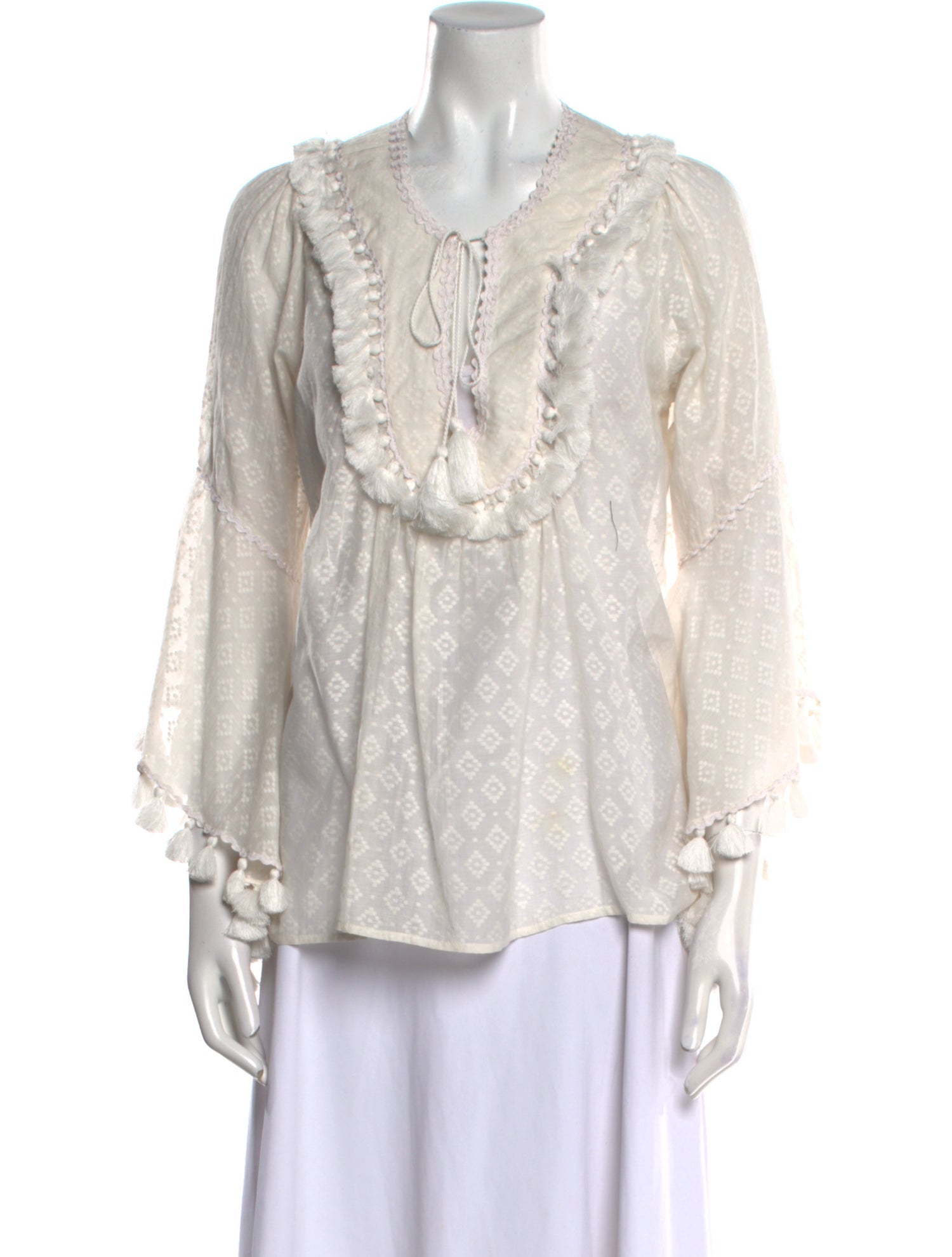 Talitha Tie Neck Three-Quarter Sleeve Blouse