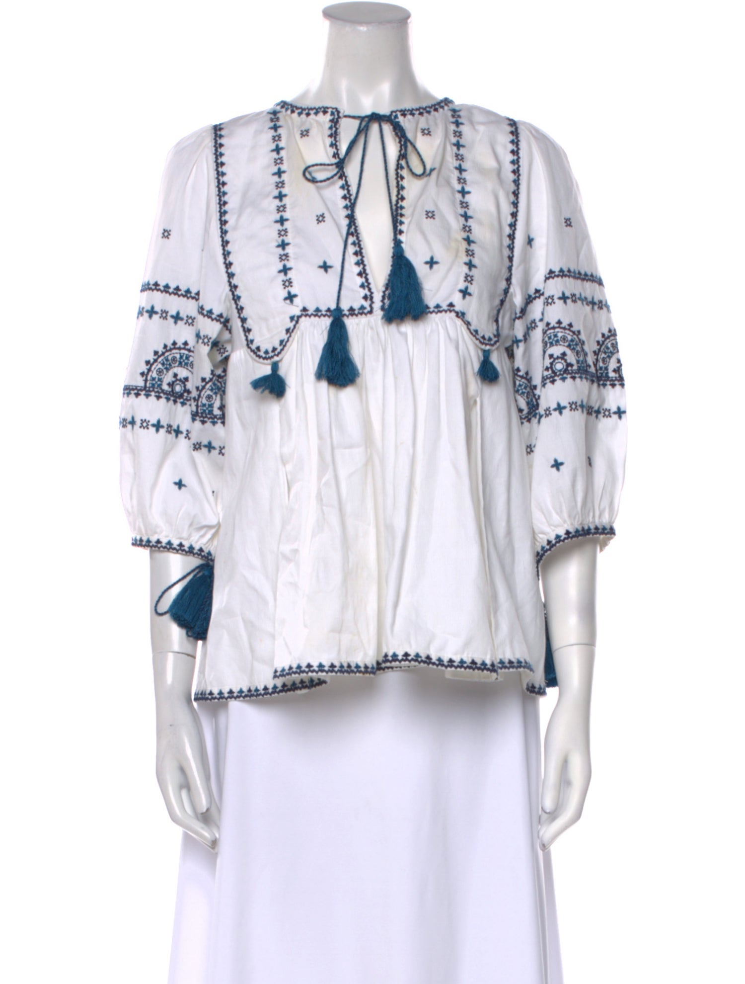 Talitha Striped Tie Neck Blouse