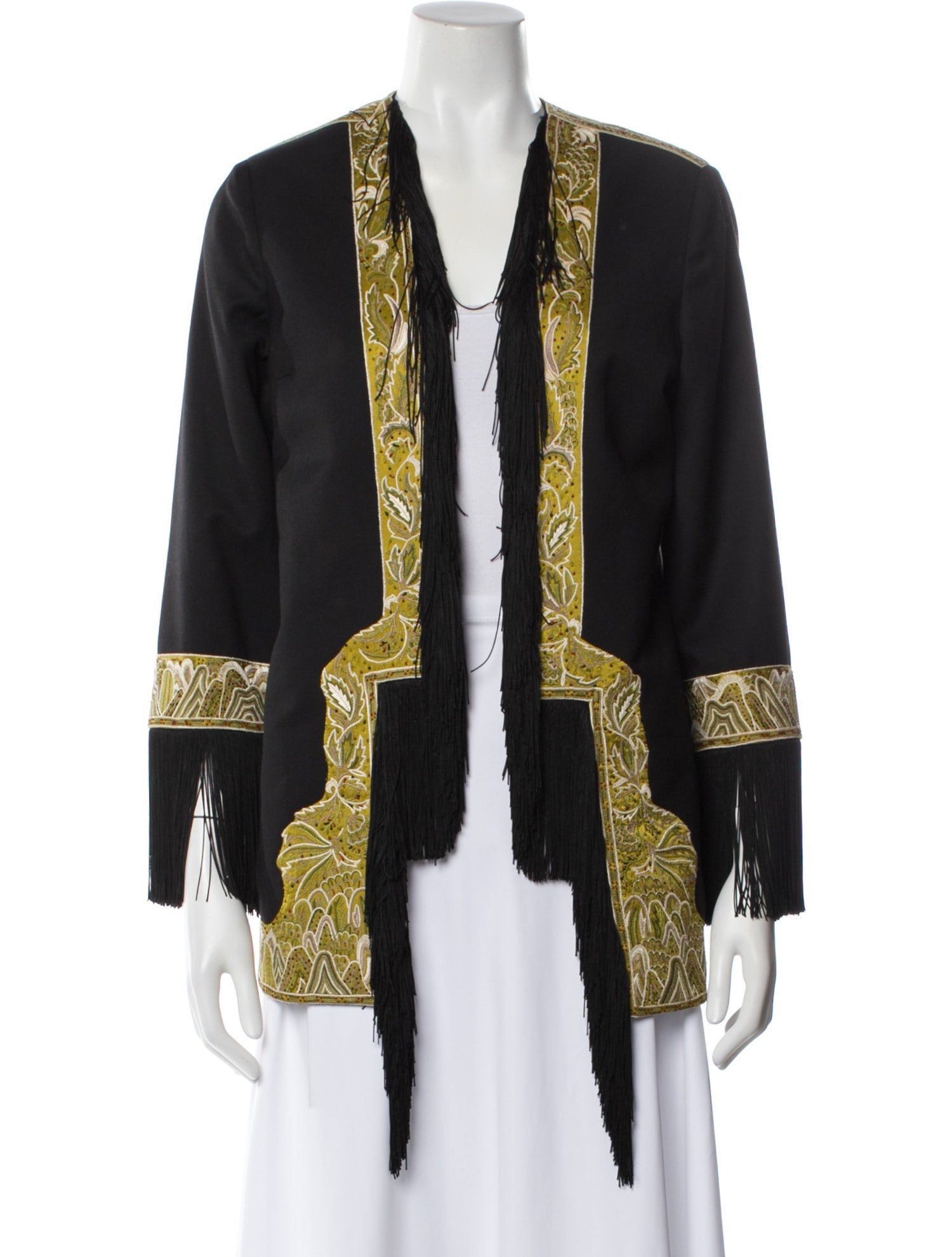 Talitha Silk Colorblock Pattern Jacket