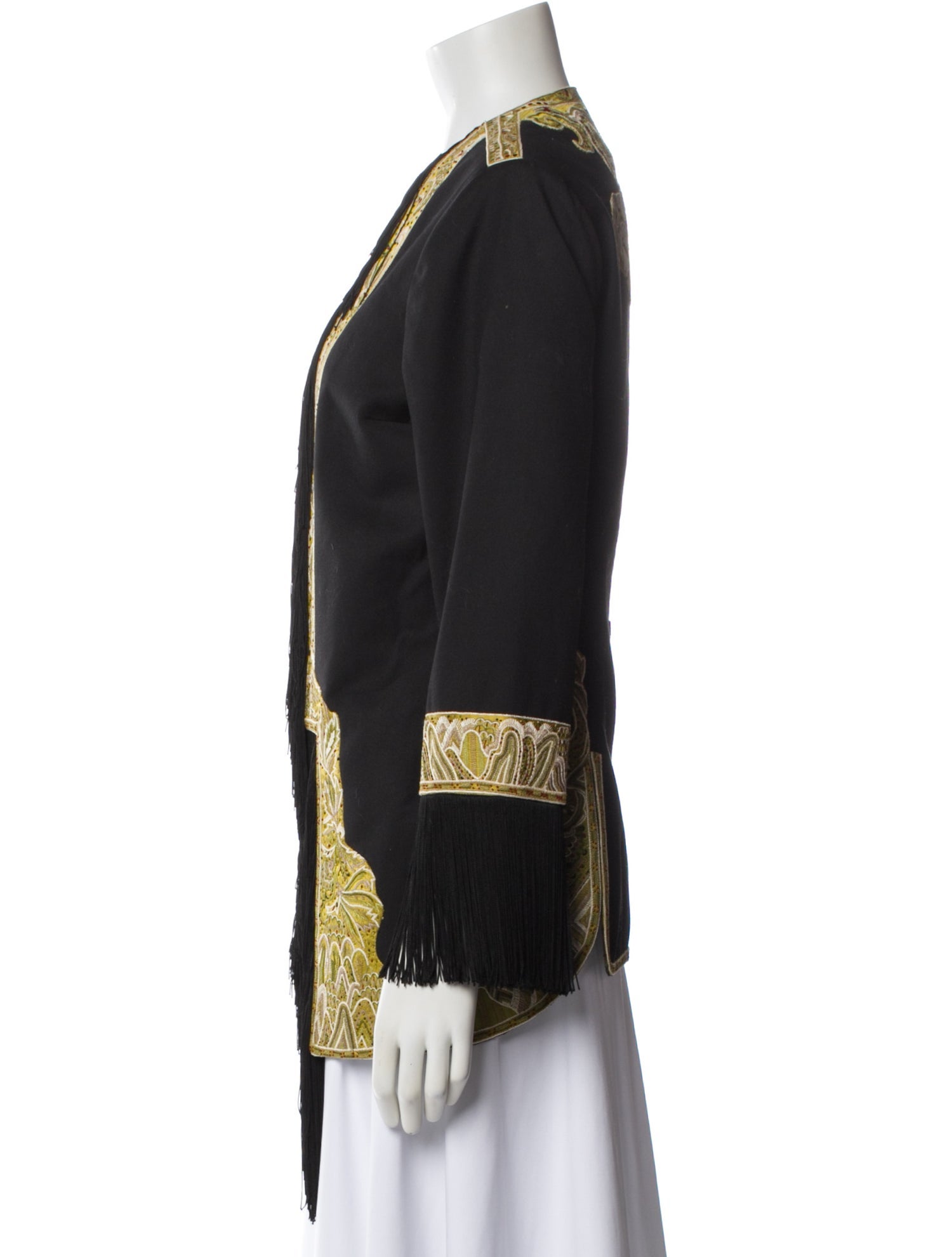 Talitha Silk Colorblock Pattern Jacket