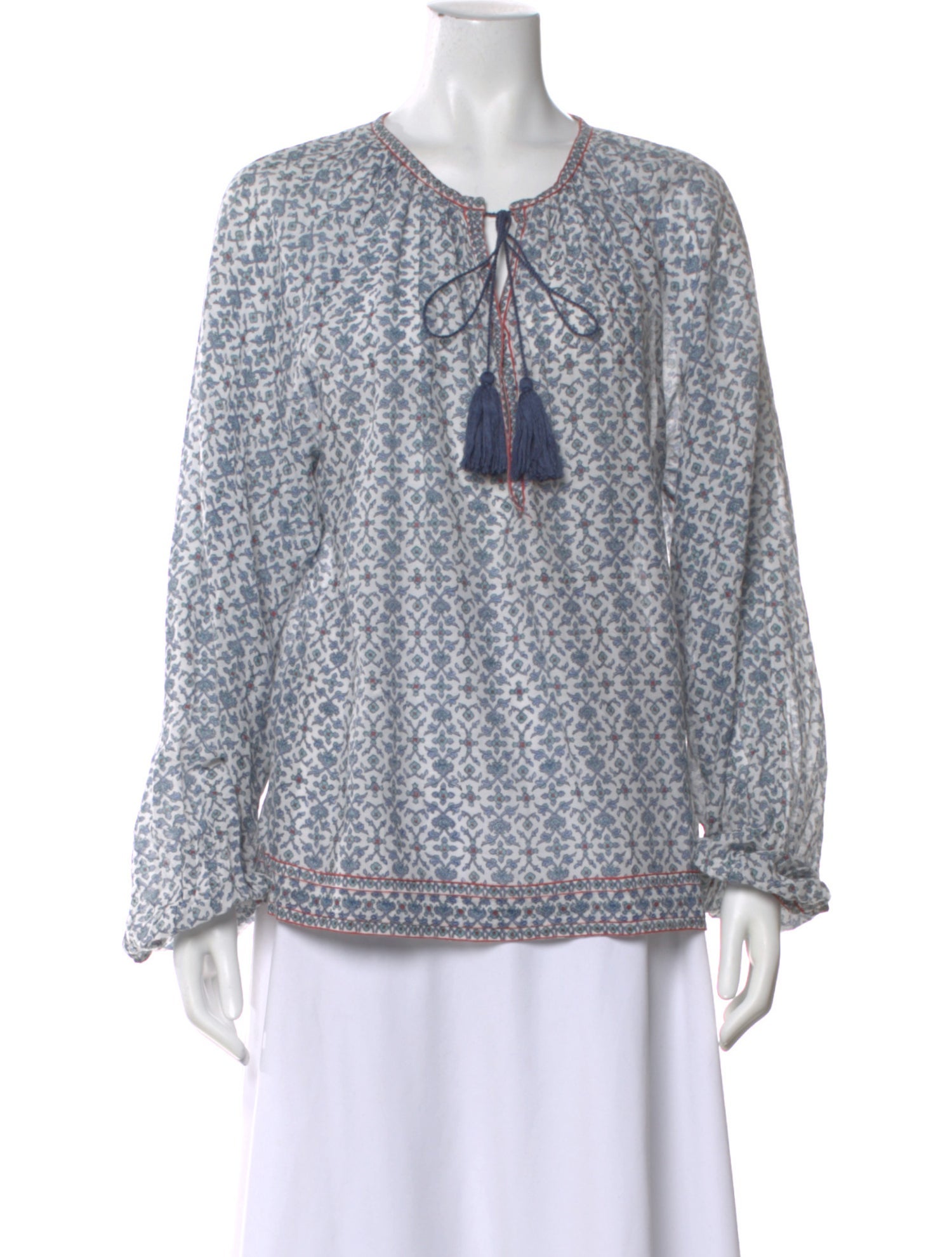 Talitha Patterned Tie Neck Blouse