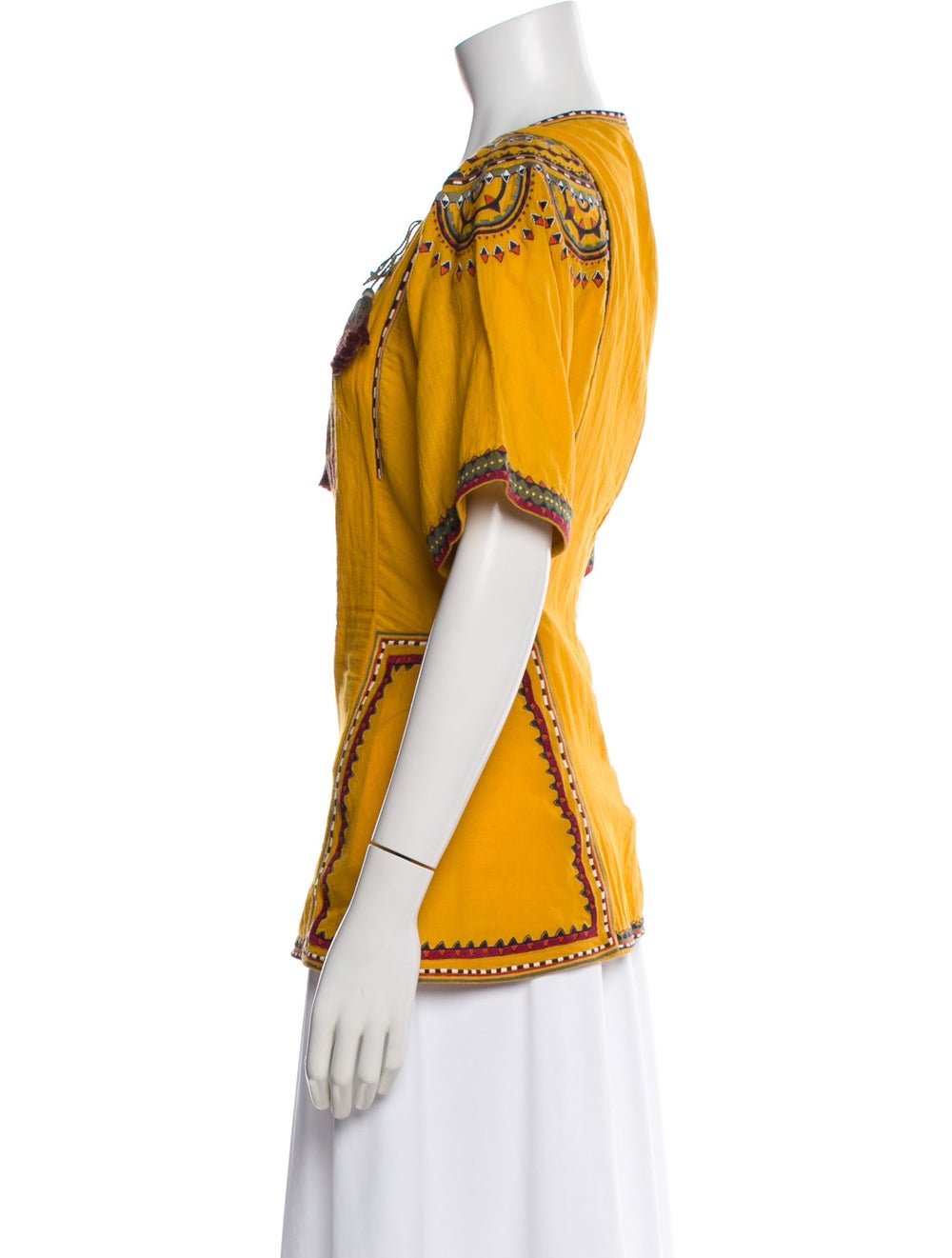 Talitha Patterned V-Neck Blouse - image 2