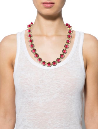 Lele Sadoughi Crystal Token Necklace