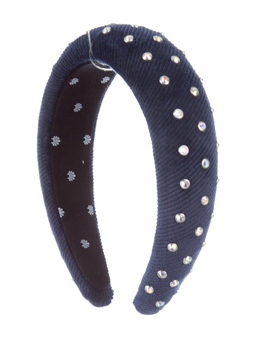 Lele Sadoughi Velvet Embellished Headband Blue