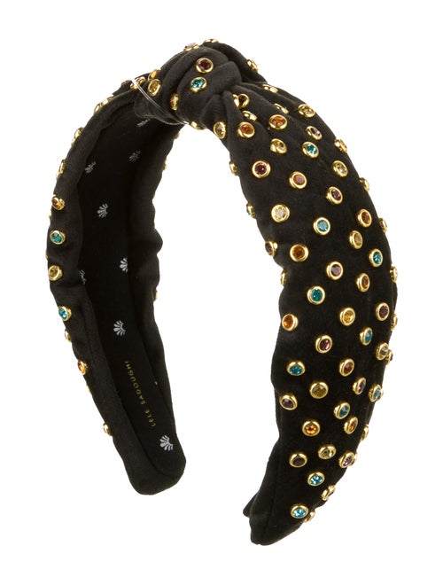 Lele Sadoughi Embellished Velvet Headband Black