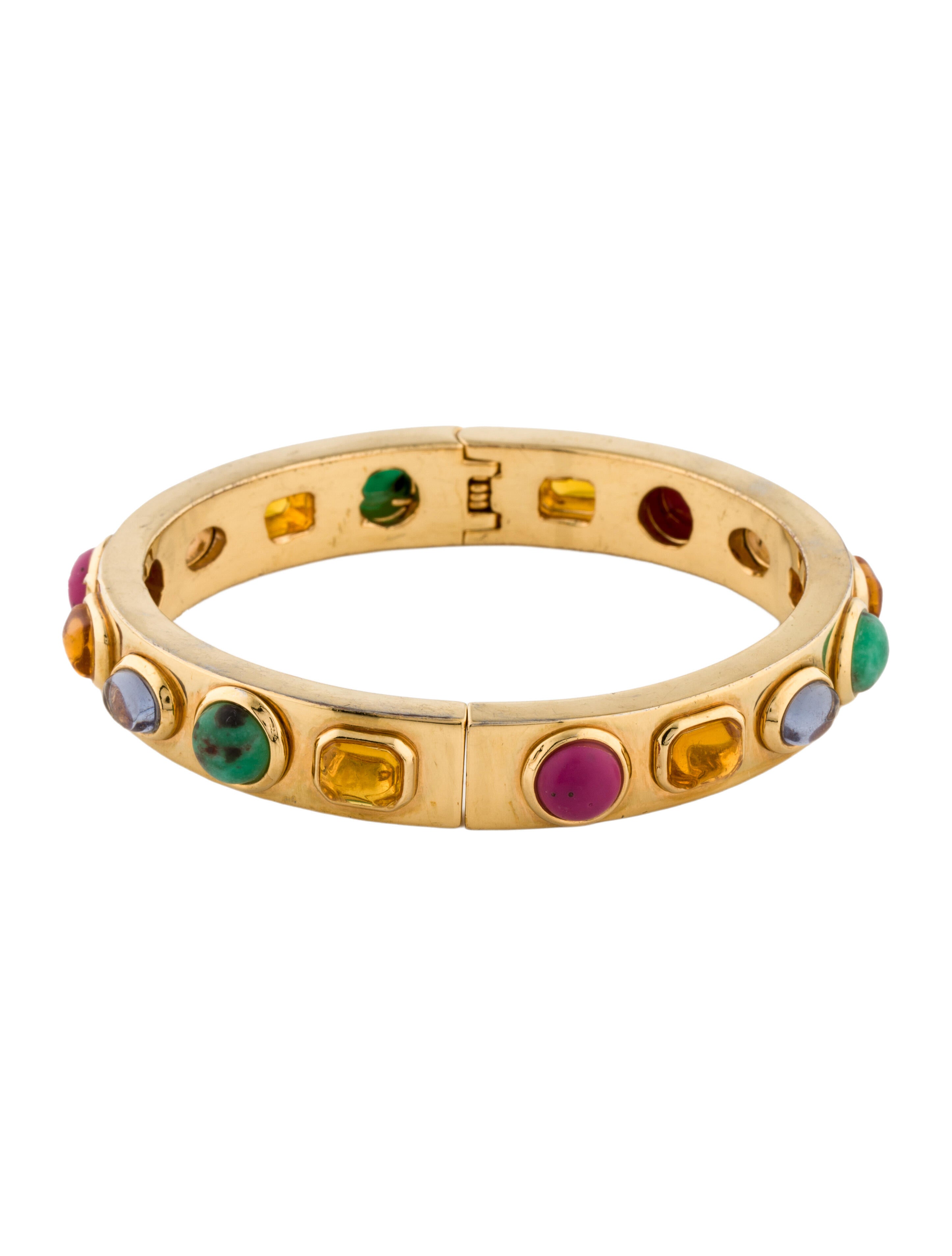 Lele Sadoughi Resin & Glass Bangle Bracelet