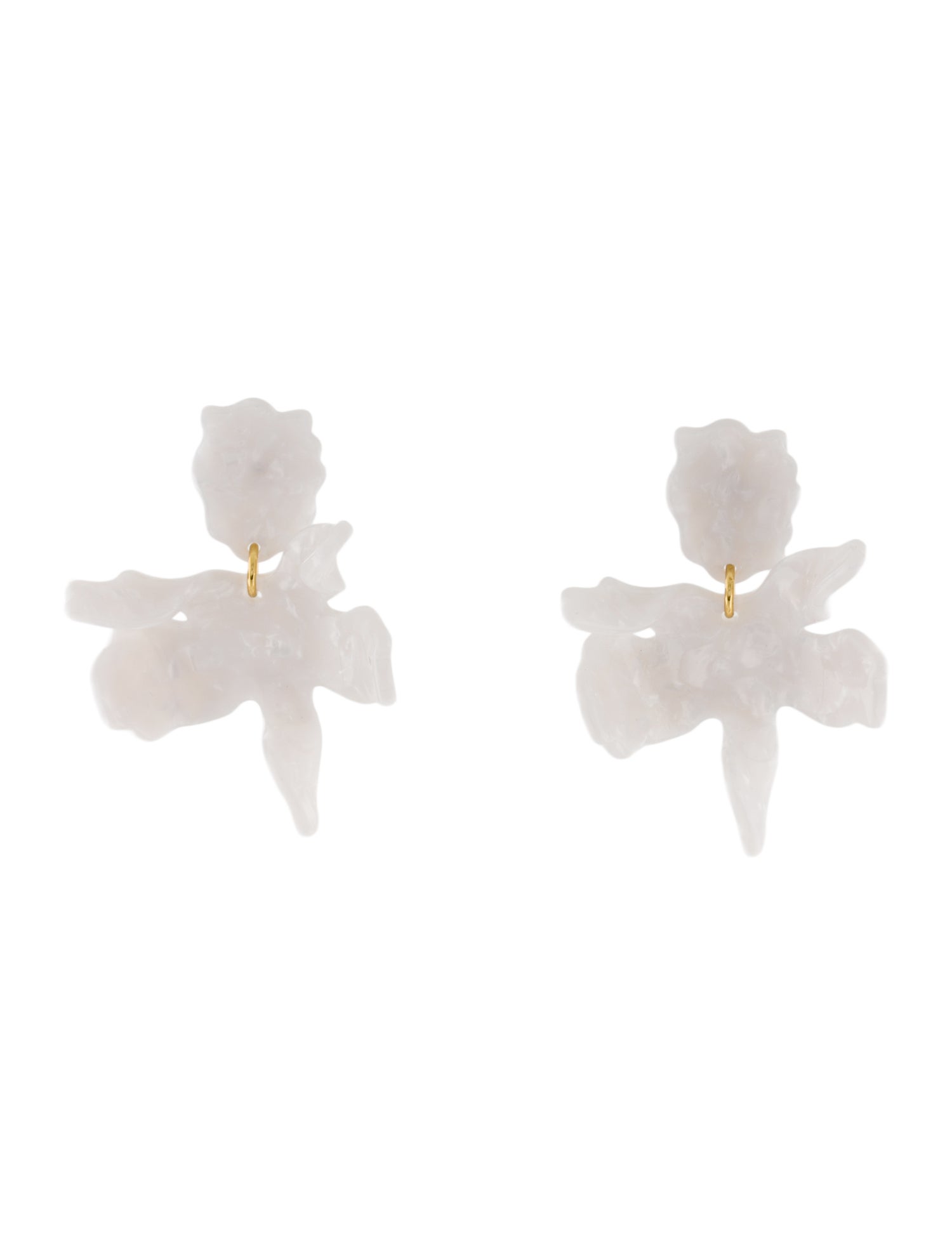 Lele Sadoughi Acetate Mother of Pearl Small Paper Lily Drop Earrings