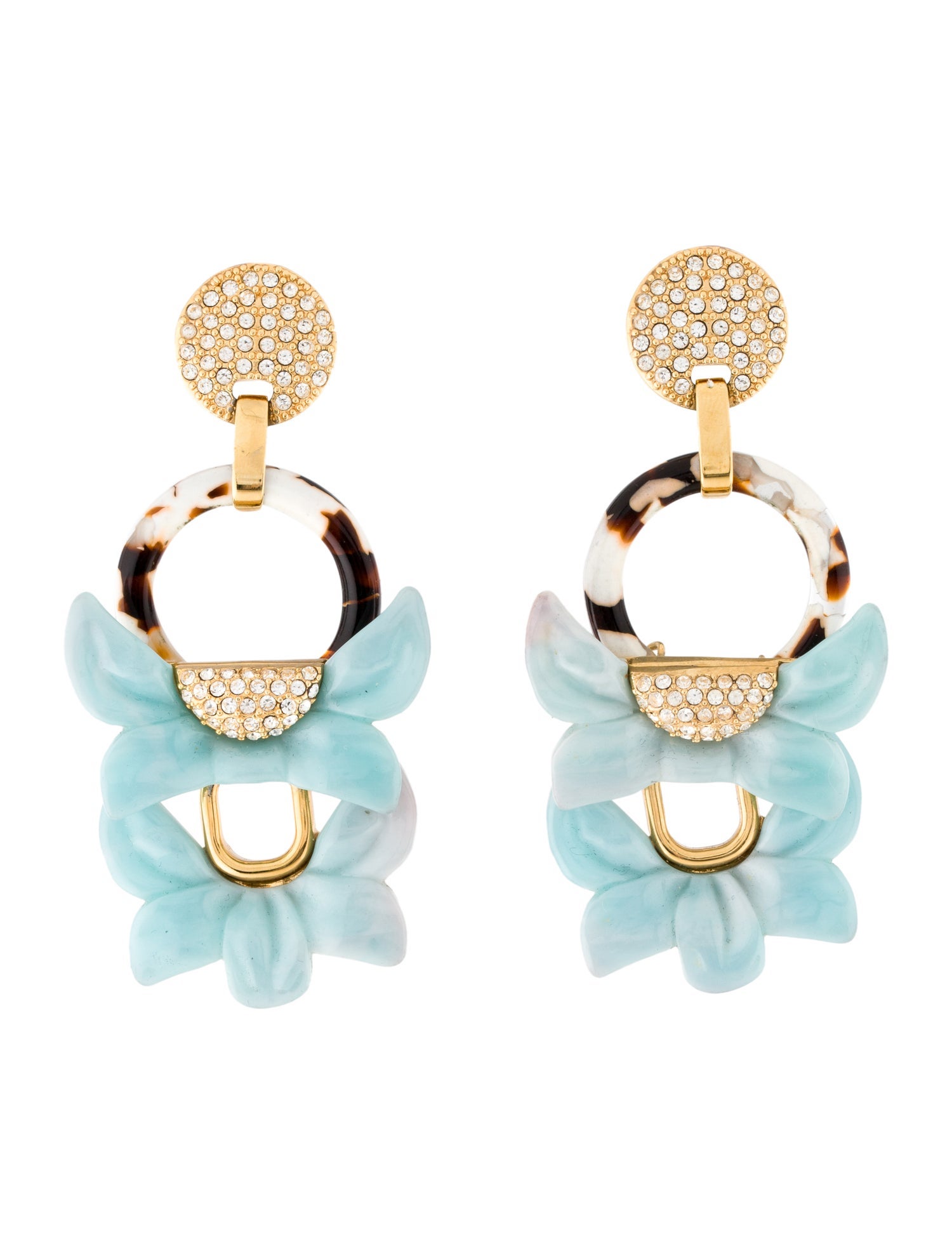 Lele Sadoughi Crystal Rio Floral Clip-On Earrings