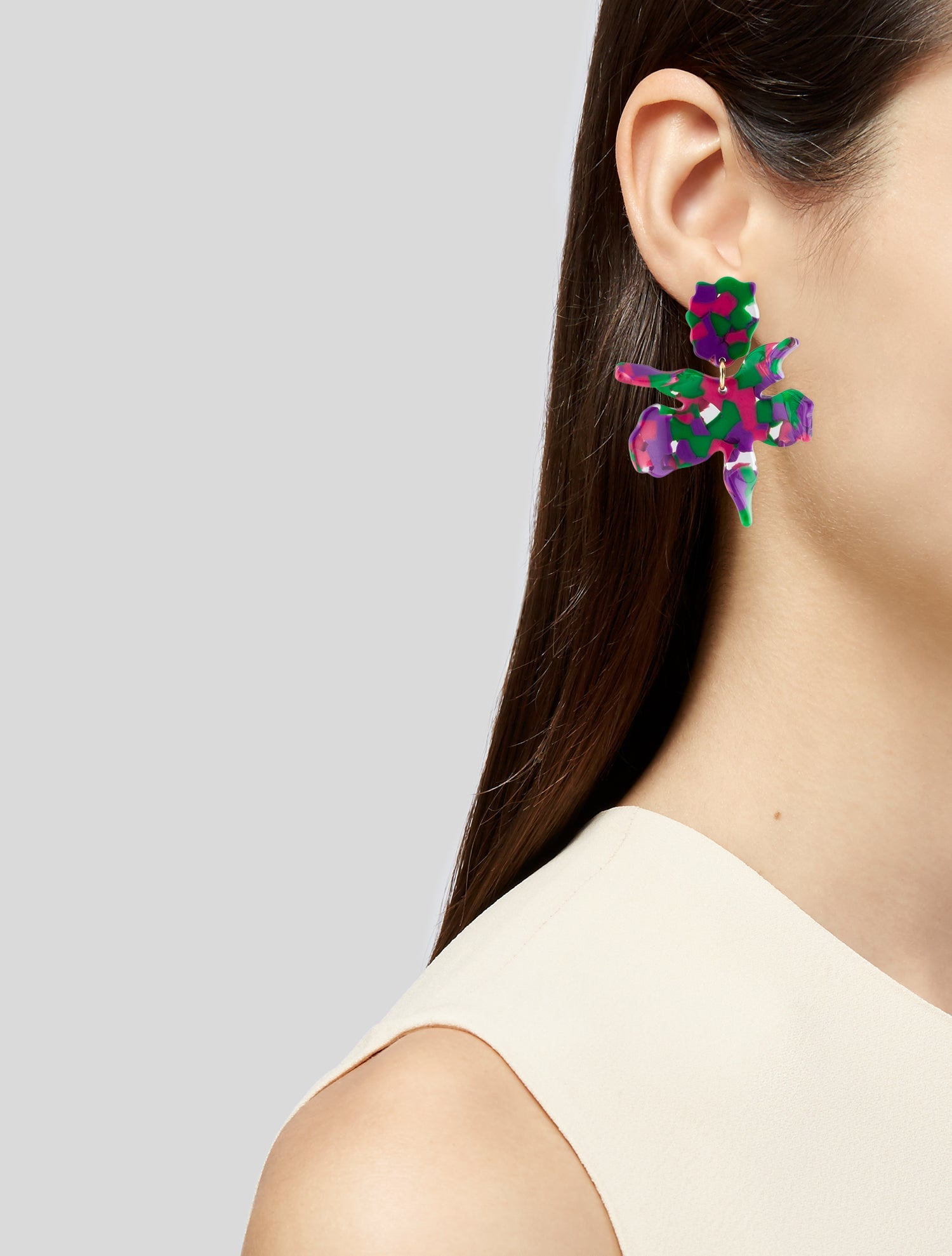 Lele Sadoughi Acetate Paper Lily Drop Earrings