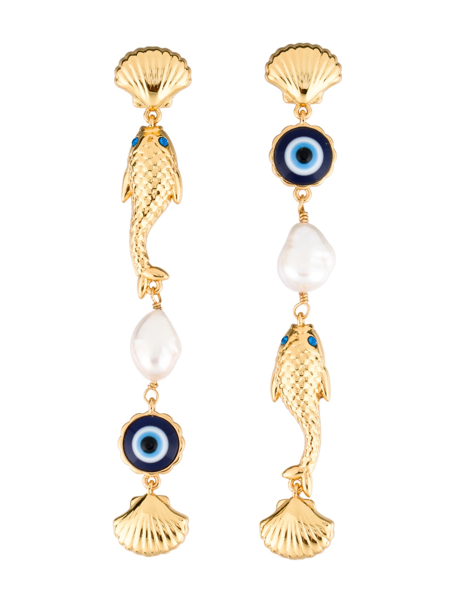 Lele Sadoughi Pearl & Enamel La Mer Drop Earring