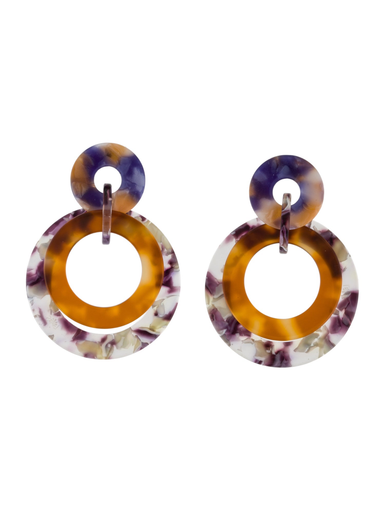 Lele Sadoughi Resin Double Ring Hoop Drop Earrings