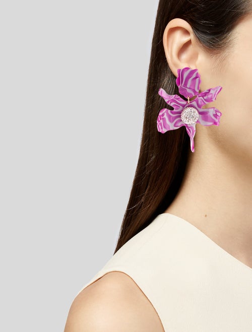 Lele Sadoughi Crystal & Acetate Lily Drop Earrings