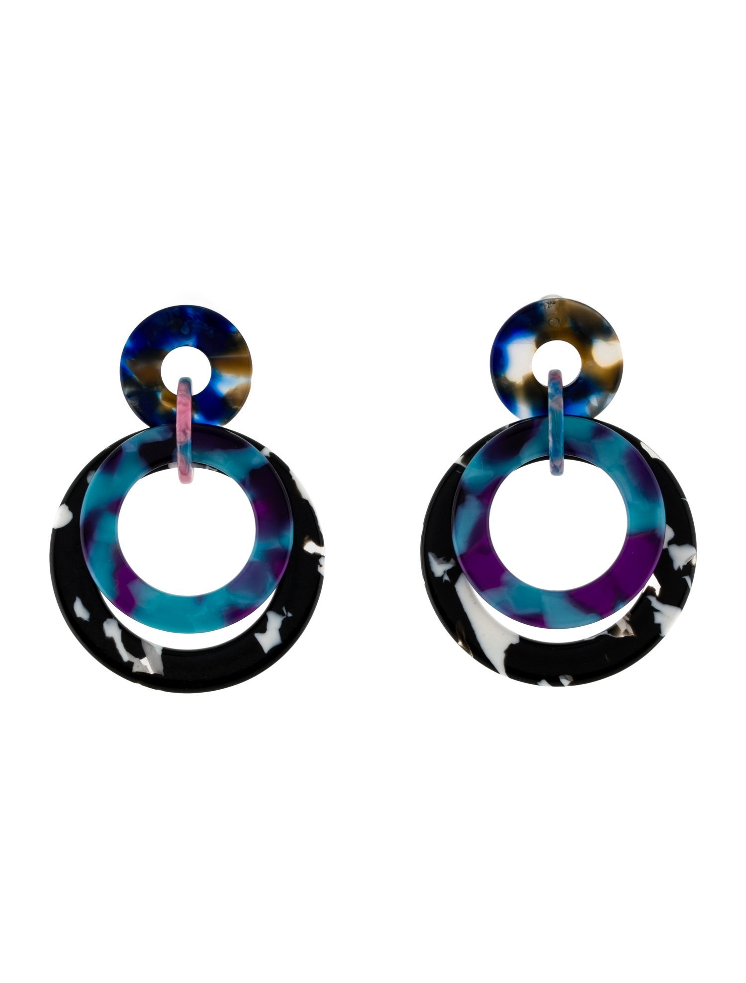 Lele Sadoughi Resin Double Ring Drop Earrings