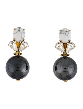 Lele Sadoughi Crystal & Resin Drop Earrings