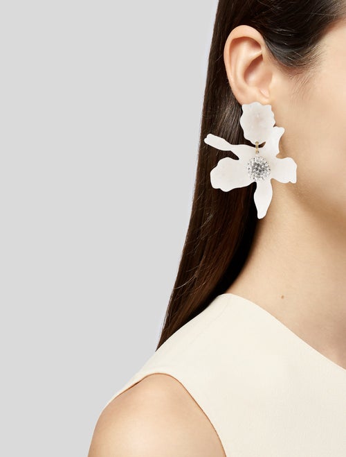 Lele Sadoughi Crystal & Acetate Lily Clip-On Earrings
