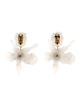 Lele Sadoughi Crystal & Acetate Lily Clip-On Earrings