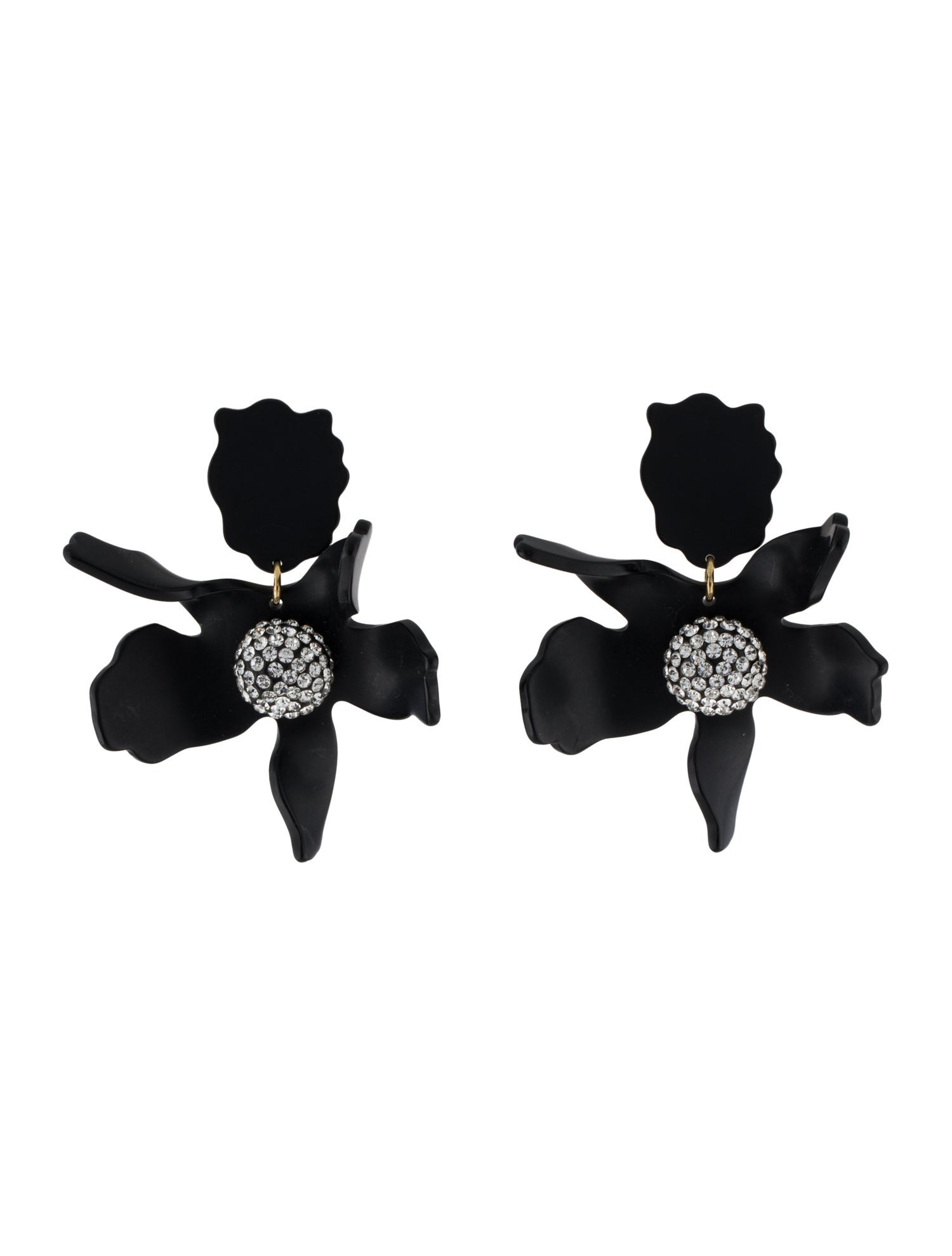 Lele Sadoughi Crystal Jet Lily Drop Earrings