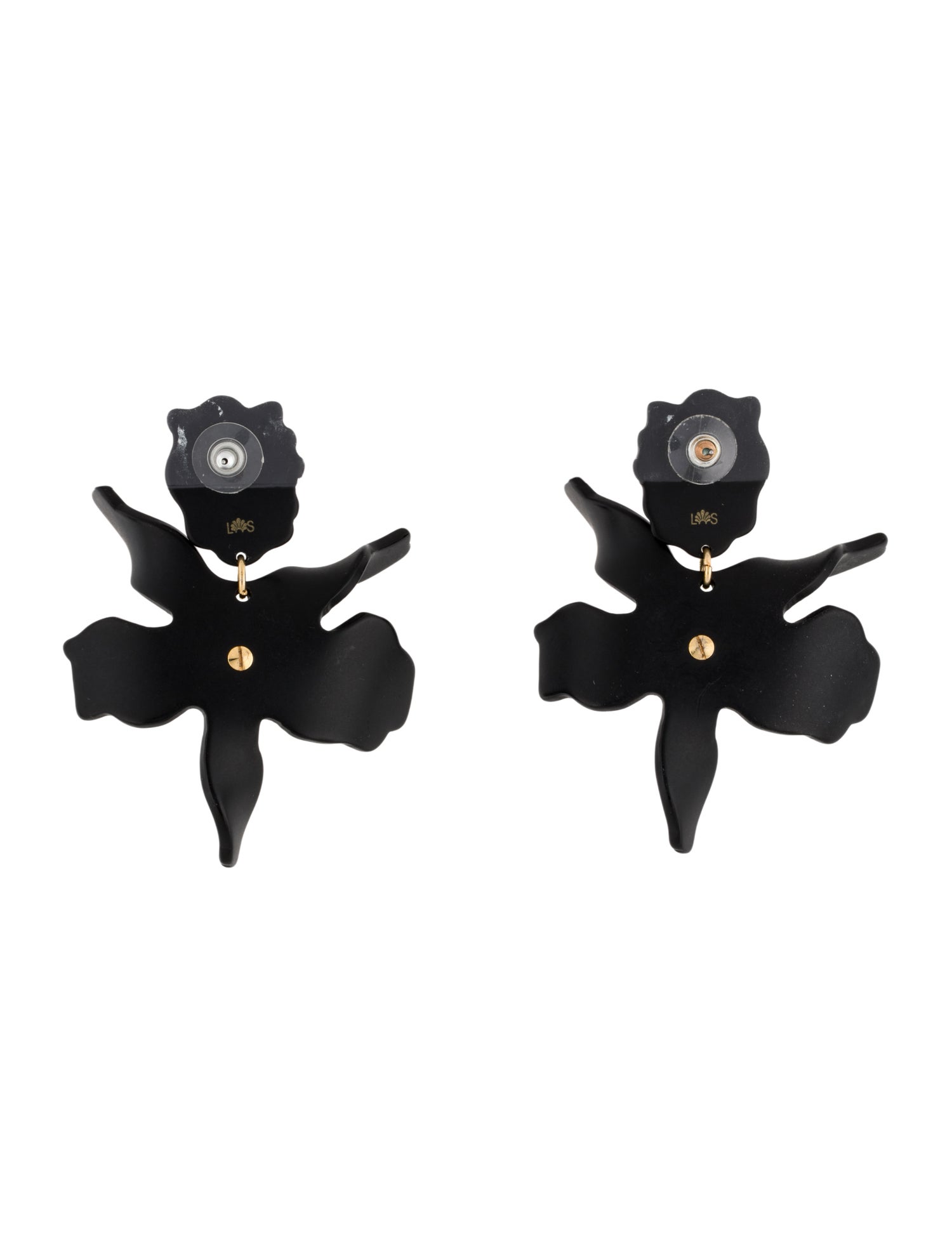 Lele Sadoughi Jet Acetate & Crystal Lily Drop Earrings