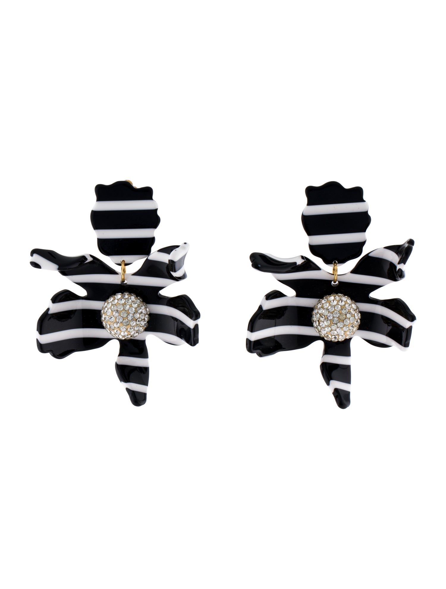 Lele Sadoughi Crystal & Acetate Lily Clip-On Earrings